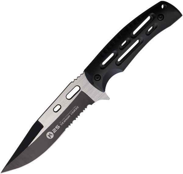 K25 Tactical Fixed Blade - Serrated Satin/Coated