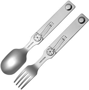 ROXON 2-in-1 Camping Utensil Set - Spoon Fork Magnetic
