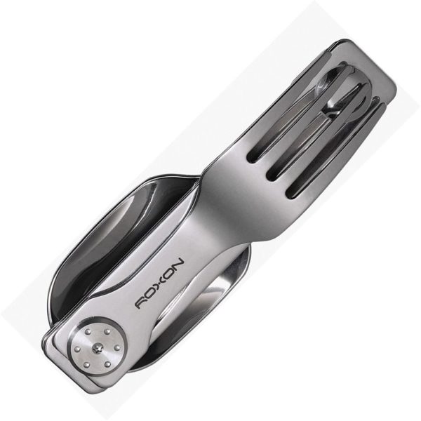 ROXON 2-in-1 Camping Utensil Set - Spoon Fork Magnetic