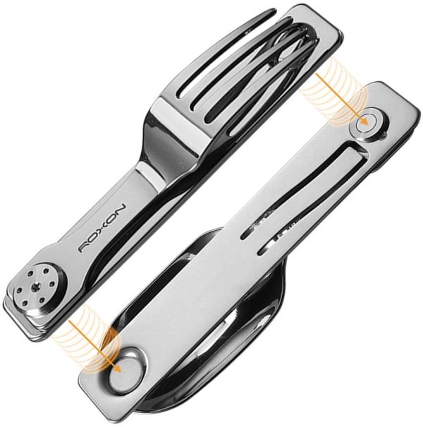 ROXON 2-in-1 Camping Utensil Set - Spoon Fork Magnetic