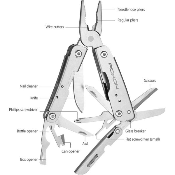 Roxon M2 14 in 1 Mini Multitool - Compact Stainless