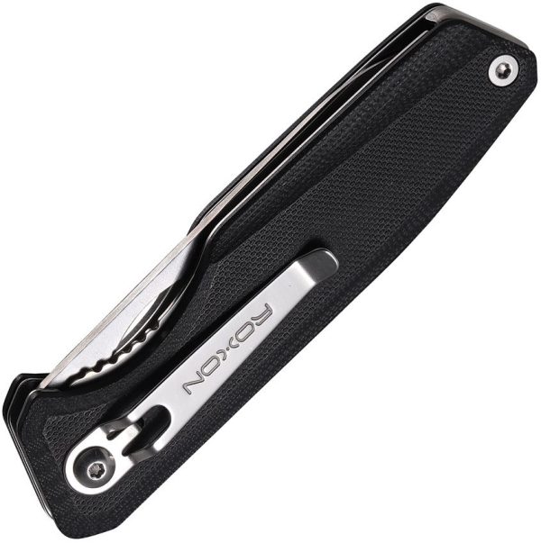 Roxon 7 Folding Knife - Black G10 Stonewash Blade