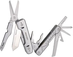 ROXON Phantom 14-in-1 Multi Tool Silver Aluminum Folding EDC