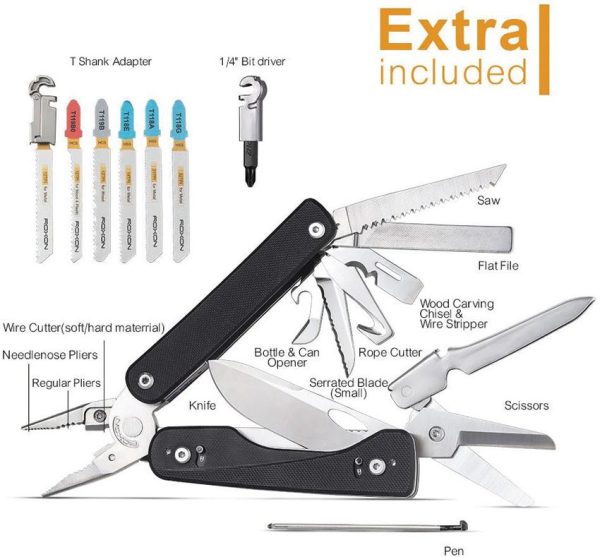 ROXON Flex Titan Multi Tool 14-in-1 Black G10 Folding EDC