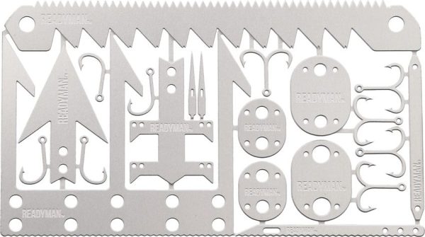 Readyman Wilderness Survival Card - Stainless Pocket Tool