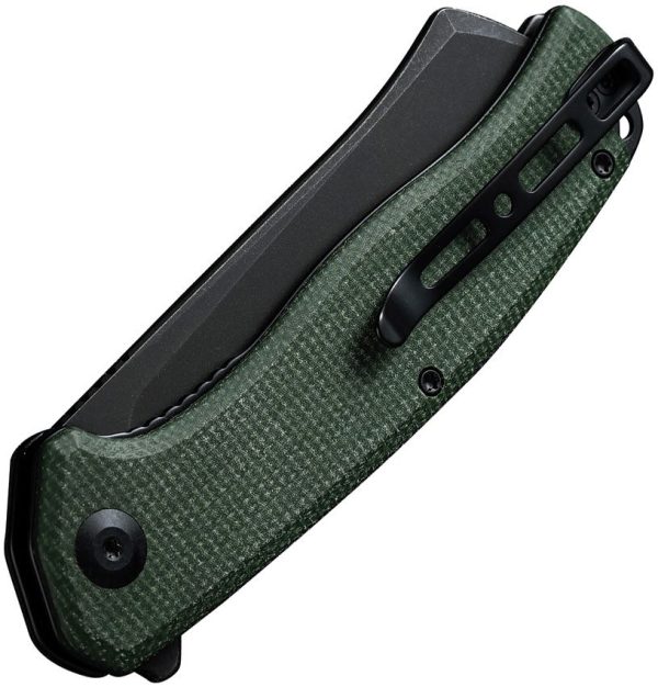 SENCUT Traxler Linerlock - Green Micarta Sheepsfoot