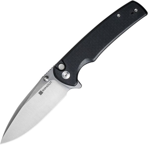 S210075.jpg Sencut Sachse Button Lock Folding Knife - Black G10
