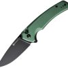 Sencut Serene Button Lock Folding Knife 3.5" D2 Green
