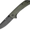 Sencut Fritch Linerlock Folding Knife - Green Micarta