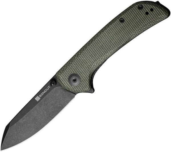 Sencut Fritch Linerlock Folding Knife - Green Micarta