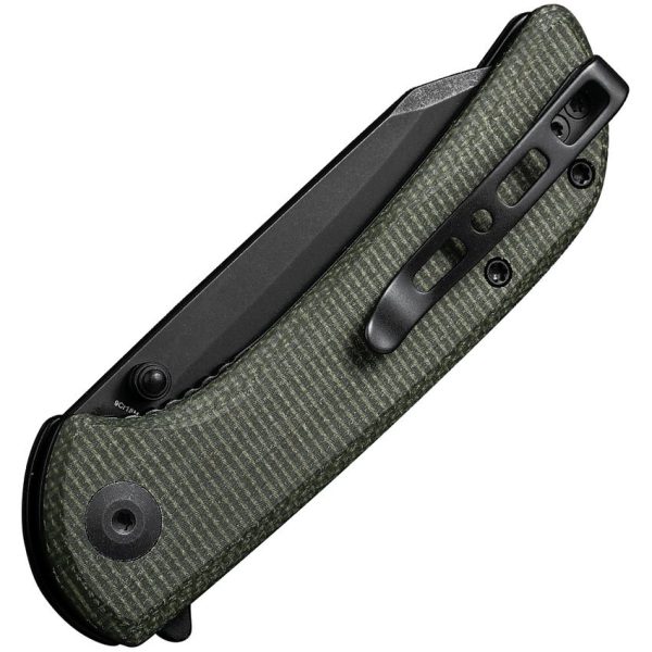 Sencut Fritch Linerlock Folding Knife - Green Micarta