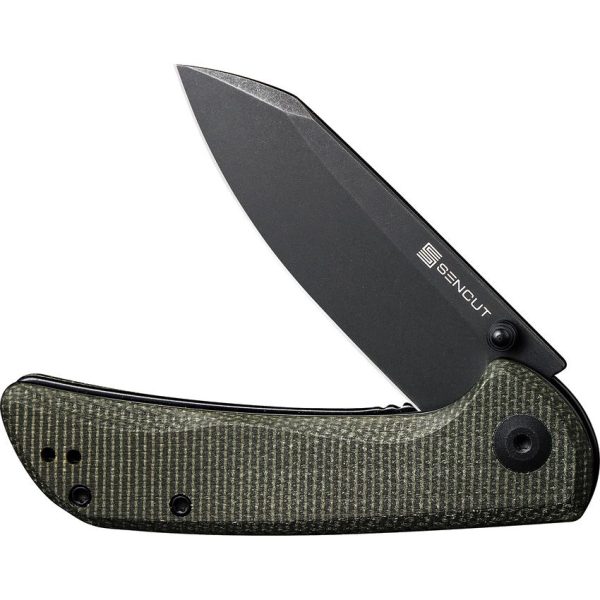 Sencut Fritch Linerlock Folding Knife - Green Micarta