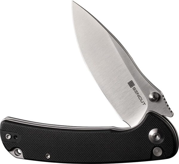 SENCUT Pulsewave Button Lock Black G10 Folding Knife