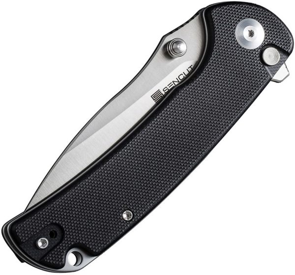 SENCUT Pulsewave Button Lock Black G10 Folding Knife