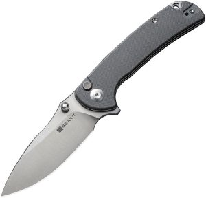 S230322.jpg SENCUT Pulsewave Button Lock Folding Knife 3.5" Gray