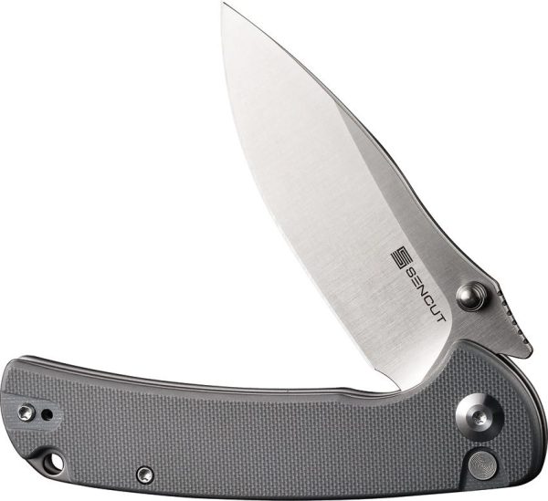 SENCUT Pulsewave Button Lock Folding Knife 3.5" Gray