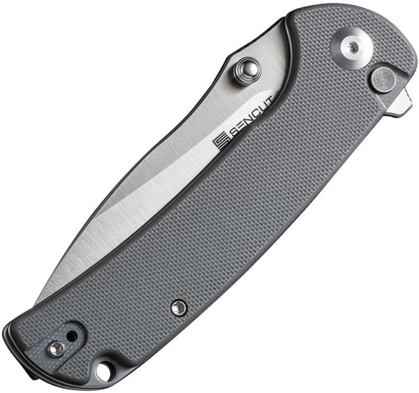 SENCUT Pulsewave Button Lock Folding Knife 3.5" Gray