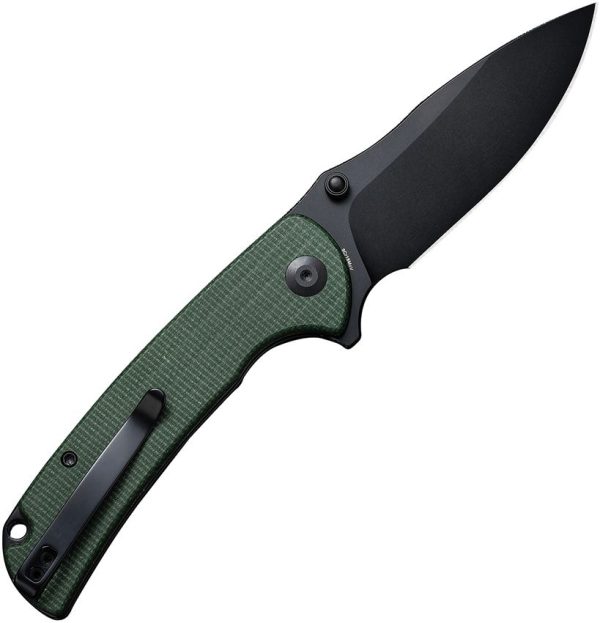 SENCUT Pulsewave Button Lock Green Micarta Folding Knife