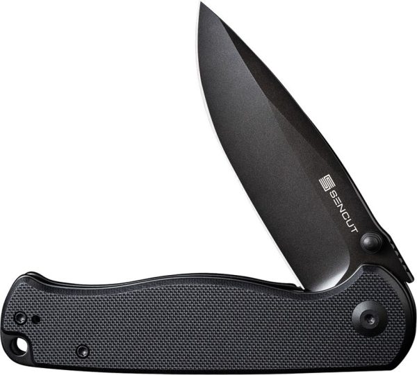 SENCUT Errant Linerlock Black G10 Drop Point Knife