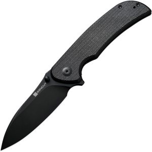 Sencut Borzam Linerlock - Black Canvas Micarta