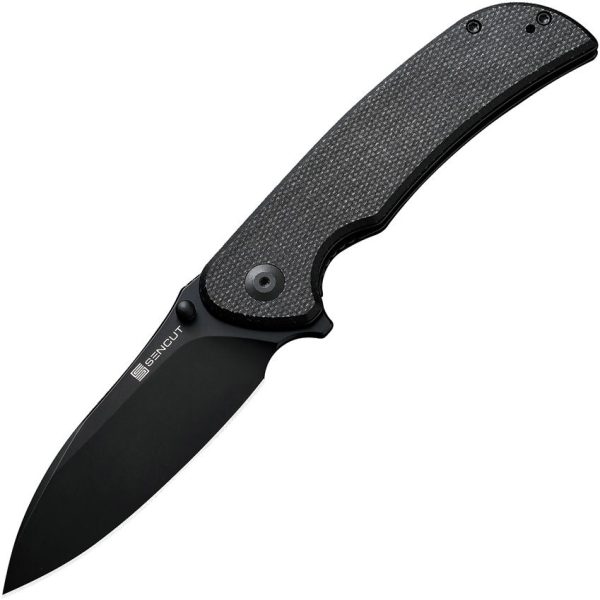 Sencut Borzam Linerlock - Black Canvas Micarta