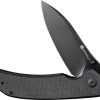 Sencut Borzam Linerlock - Black Canvas Micarta