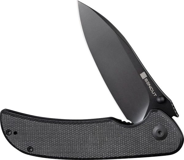 Sencut Borzam Linerlock - Black Canvas Micarta