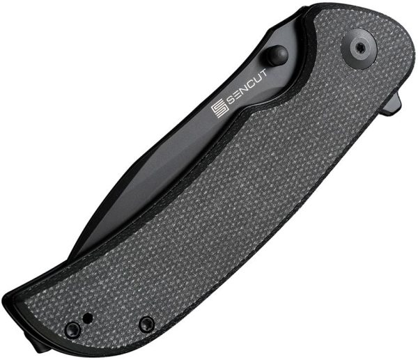 Sencut Borzam Linerlock - Black Canvas Micarta