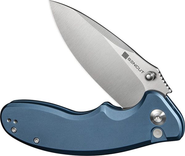 Sencut Cybrix Button Lock Blue Aluminum Folding Knife