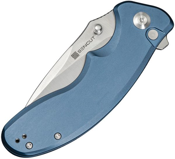 Sencut Cybrix Button Lock Blue Aluminum Folding Knife