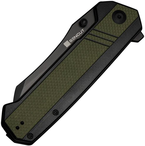Sencut Draxor Linerlock Black/Green G10 Sheepsfoot Knife