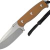 SENCUT Toxodon Fixed Blade - Brown G10 Drop Point