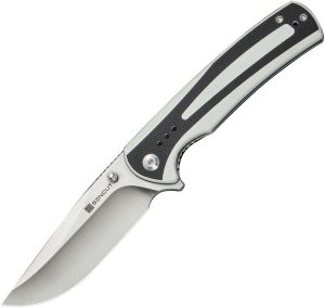 S240573.jpg SENCUT Regnator Linerlock - White/Black G10 Clip Point