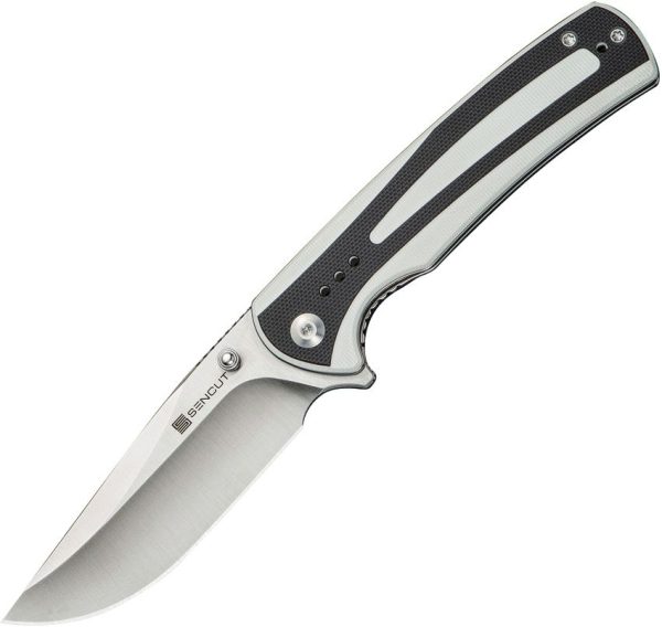 S240573.jpg SENCUT Regnator Linerlock - White/Black G10 Clip Point