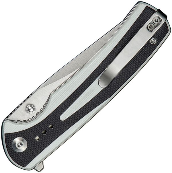 S240573_add_01.jpg SENCUT Regnator Linerlock - White/Black G10 Clip Point