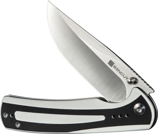 S240573_add_02.jpg SENCUT Regnator Linerlock - White/Black G10 Clip Point