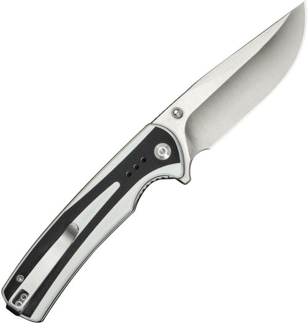 S240573_add_03.jpg SENCUT Regnator Linerlock - White/Black G10 Clip Point