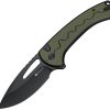 SENCUT Squiggy Button Lock OD Green G10 Folding Knife