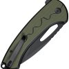 SENCUT Squiggy Button Lock OD Green G10 Folding Knife