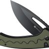 SENCUT Squiggy Button Lock OD Green G10 Folding Knife