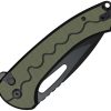 SENCUT Squiggy Button Lock OD Green G10 Folding Knife