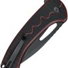 SENCUT Squiggy Button Lock Red G10 Folding Knife