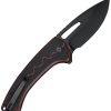 SENCUT Squiggy Button Lock Red G10 Folding Knife