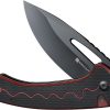 SENCUT Squiggy Button Lock Red G10 Folding Knife