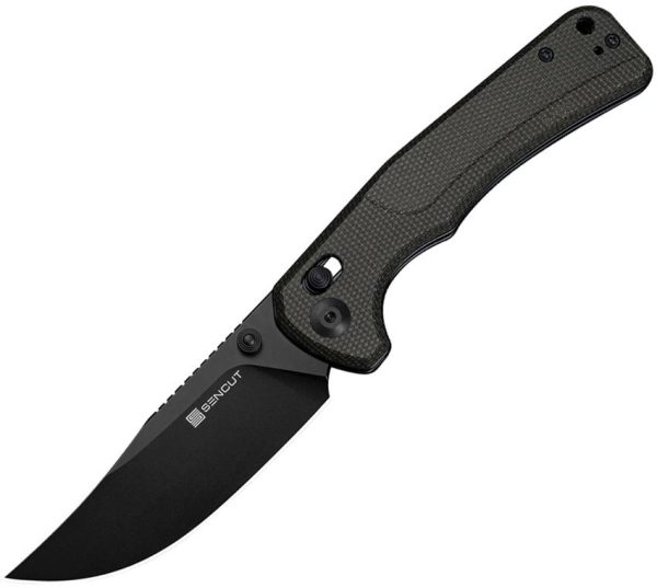 SENCUT Slybolt Crossbar Lock Dark Green Micarta Knife