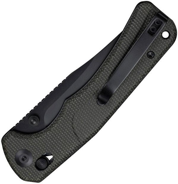 SENCUT Slybolt Crossbar Lock Dark Green Micarta Knife
