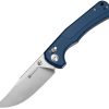 SENCUT Slybolt Crossbar Lock Blue Micarta Folding Knife