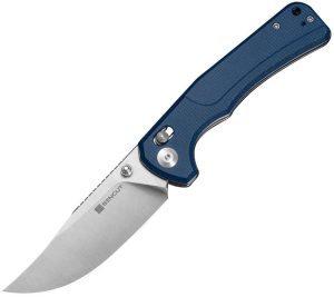 SENCUT Slybolt Crossbar Lock Blue Micarta Folding Knife