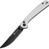 SENCUT Skelfin Button Lock White G10 Folding Knife