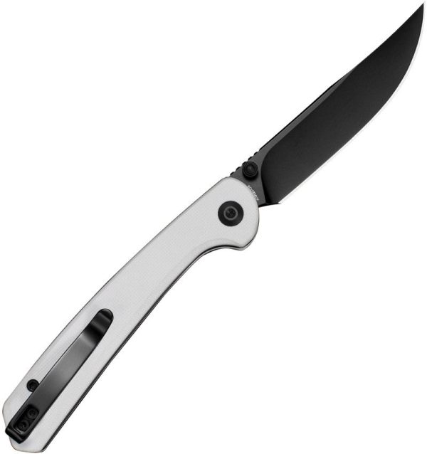 SENCUT Skelfin Button Lock White G10 Folding Knife